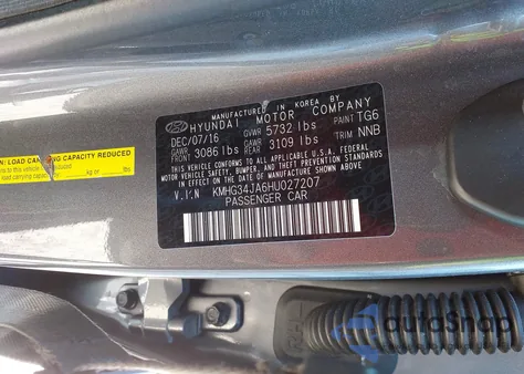 2017 Genesis G90 3.3T Premium из США, поврежденный, VIN KMHG34JA6HU027207